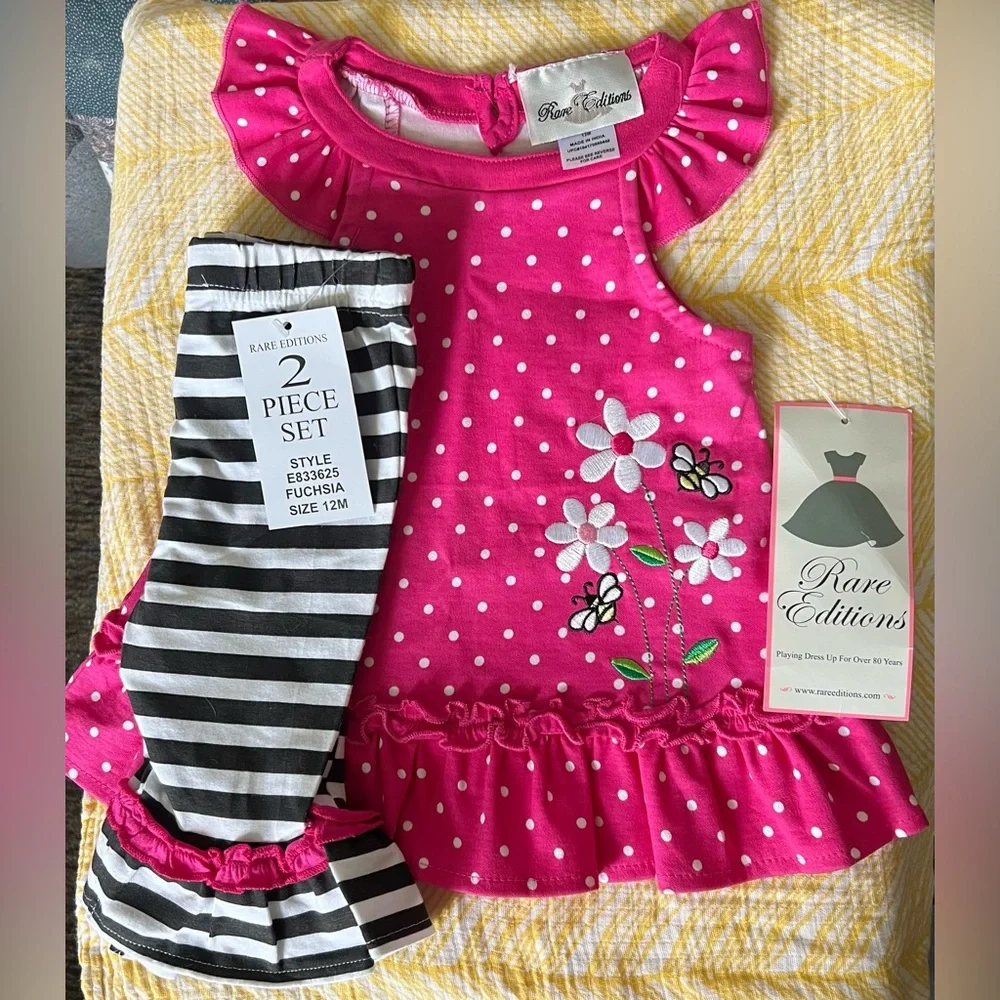 NWT Rare Editions 12 month 2 Piece Outfit Set